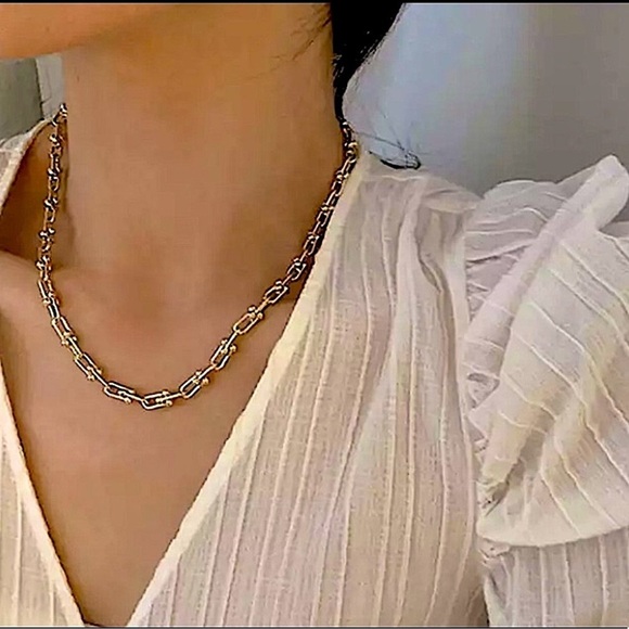 U Link Gold Plated Horseshoe Chain Necklace - Picture 6 of 8